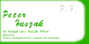 peter huszak business card